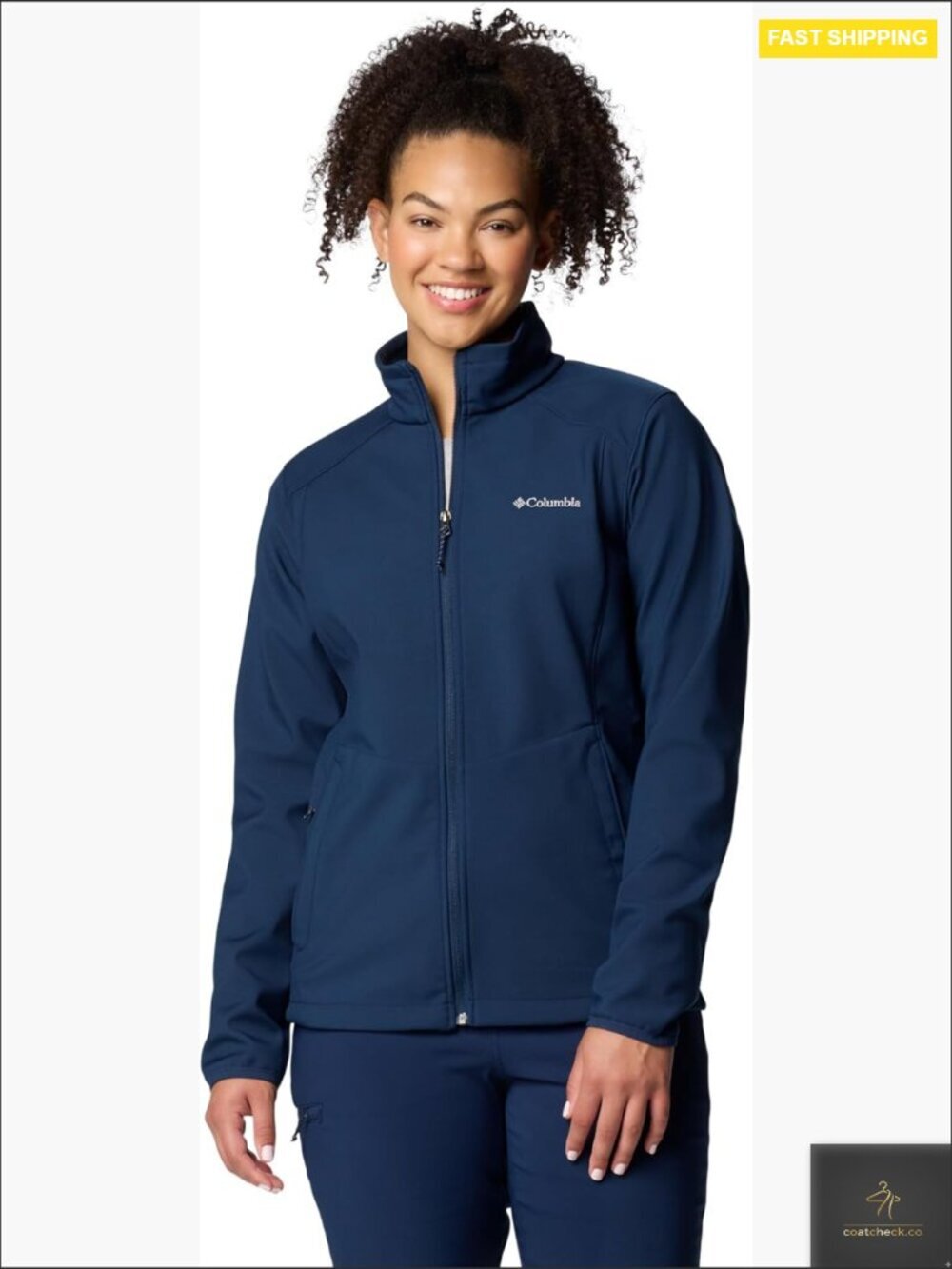 Softshell Zip-Up Jacket Classic Fit Water-Resistant Active Performance With